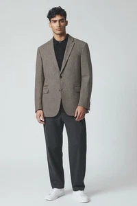 JOSEPH ABBOUD Herren Blazer Sport Mantel Größe 46R Wolle Zwei Knopf Anzug Ellenbogen Patches - Bild 1 von 12