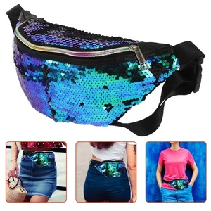  Bolso Hecho a Mano Lentejuelas Metálicas Cinturón Brillo Reversible Moda Cintura - Imagen 1 de 12