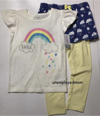 Conjunto de 2 piezas de Conjunto Top Leggings Pantalones Falda Camisa Parte Inferior BTS Nubes Arco Iris para Niñas Foto 1 de 4