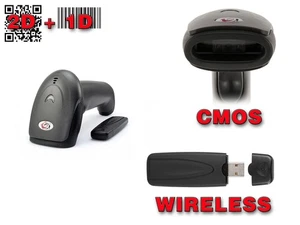 Lecteur Douchette Scanner CODE BARRE 1D 2D LASER SANS FIL - USB - RECHARGEABLE - Picture 1 of 1