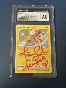 Tara Sands Auto 2021 Pokémon Shining Fates Voice Actor Shiny Vault Yamper JSA - Picture 1 of 3