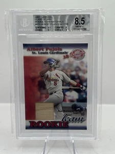 Albert Pujols Bat Patch 009/100 BGS 8.5 2001 Donruss Class of 2001 Cardinals - Picture 1 of 2