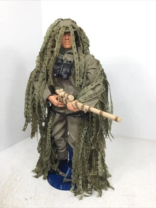 1/6 HASBRO GI JOE MODERN SNIPER W/GHILLIE SUIT REMINGTON 700 RIFLE +SCOPE +STAND - Picture 1 of 22