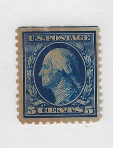 Scott # 504, 5 Cent blau, Washington,1917, OG-HR, Knick, - Bild 1 von 2