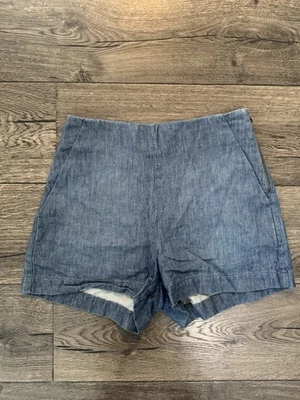 Sanctuary Shorts Womens Size 26 Blue Chambray High Rise Pull On Pockets USA Made - Image 1 of 4