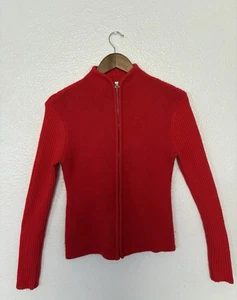Suéter Mujer Rojo Cremallera Talla S Manga Larga - Imagen 1 de 7