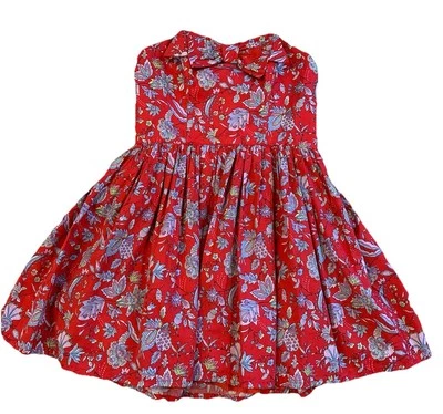 jack wills women US 6 Red floral strapless cotton mini dress #L - Image 1 of 4