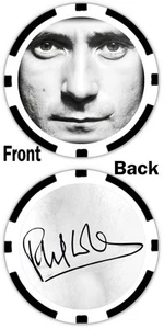 PHIL COLLINS - LEGENDARY MUSICIAN - NOVELTY POKER CHIP ***SIGNED*** - Picture 1 of 2
