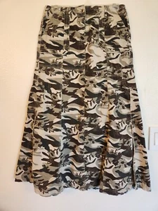 Camouflage Camouflage Cargo Rock lang bescheiden Gr. 7 Funky Vintage 90er 00er Damen - Bild 1 von 6