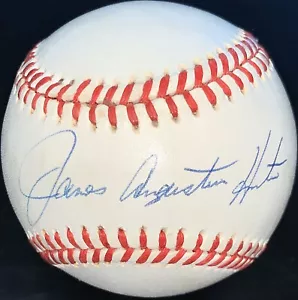 Jim Catfish Hunter Autographed Signed Full Name OALB HOF CY WS JSA LOA - Picture 1 of 8