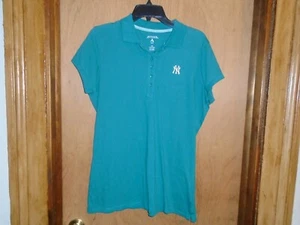 New York Yankees Green Women's Antigua 1/4 Button Polo Golf Shirt Size XL NWT - Picture 1 of 4