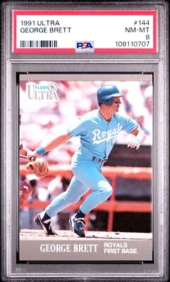 1991 Fleer Ultra George Brett # 144PSA 8 NM-MT - Image 1 of 2