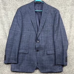 Lauren Ralph Lauren Mens Blazer 44R  Jacket Blue Wool Silk Linen Blend