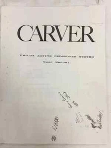 User Manual -- Carver Model PM-CX4 Active Crossover System - Picture 1 of 2