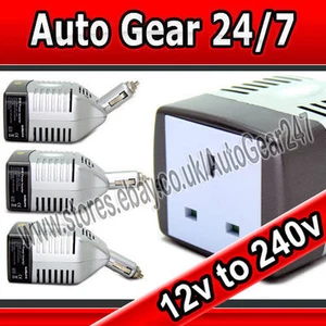 Adaptador de cigarrillo de coche 12v a enchufe de red de casa 240v 80w inversor de corriente para furgoneta de coche - Imagen 1 de 4