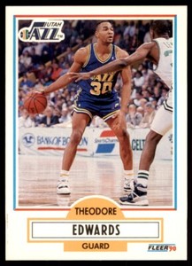 1990-91 Fleer Cards Theodore Edwards (100) Basketball Cards #185