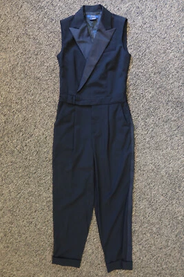 $798 Новый Polo Ralph Lauren женщин без рукавов смокинг комбинезон - размер 0 - черный - Изображение 1 из 4