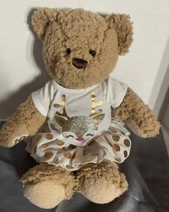 Build Bear Rare UK  BABW Brown Curly Tan Timeless Teddy Plush Stuffed Toy 16" UK - Picture 1 of 8