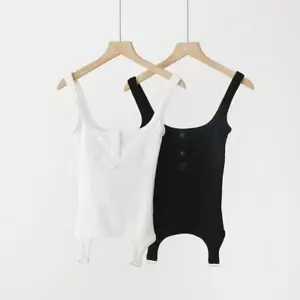 Neu Top Kontrast Courreges Shirt Camouflage Tanktop T-Shirt Damen - Bild 1 von 11