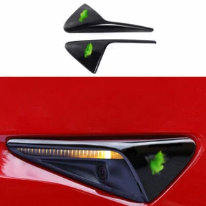Gloss Black ABS Side Camera Spoiler Cover Trim Fit For Tesla Model X S 2012-2021 - Picture 1 of 6