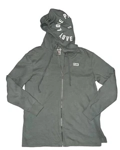 VS PINK Full Zip Hoodie Extra Small XS Victoria’s Secret Sweatshirt Green Logo - Picture 1 of 24