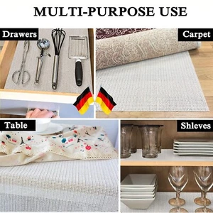 Anti Slip Grip Mat Roll Rug Grip Kitchen Rubber Drawer Liner mat Stop Slip - Picture 1 of 9