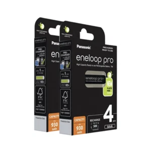 8 x Panasonic Eneloop PRO AAA batteries 930mAh Rechargeable Ni-MH HR03 BK-4HCDE - Picture 1 of 1