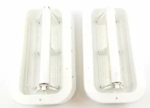 White Molded Plastic Two-Way Trailer / RV Vent with Trim Ring - Pair - Picture 1 of 7