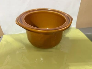 Vintage Rival 1 Quart Small Crock-Pot Stoneware Liner Insert-Brown - Picture 1 of 5