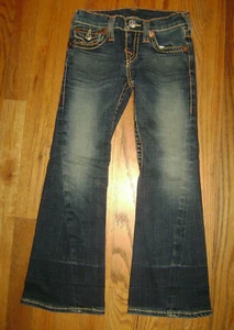 TRUE RELIGION GIRLS PANTS JEANS PANTS size 6 DENIM BLUE FLARE BOOT - Picture 1 of 7