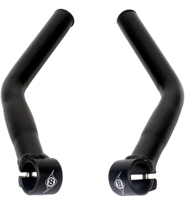 ORIGIN8 Origin-8 Comp Lite Alloy Bar End Set Long L-Bend Black Mountain Commuter Bike
