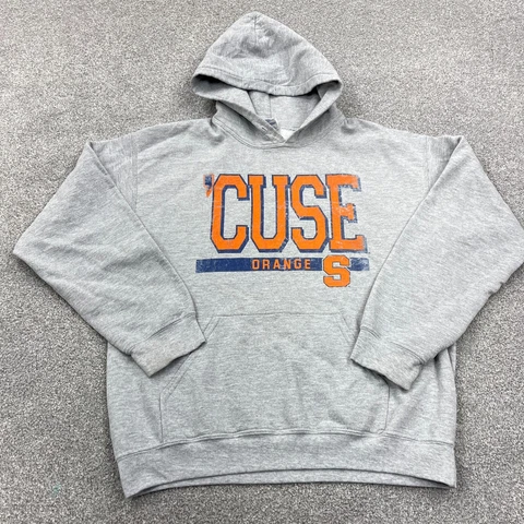 Syracuse Orange Hoodie Men Medium Gray Pullover Hooded Sweatshirt Sweater Adult* Cover