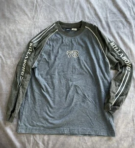 Vintage Y2K Billabong Logo Boys Youth T-Shirt Gray Long Sleeve - Picture 1 of 3
