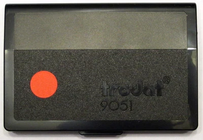 Tampón Tinta ROJA , Tintero Almohadilla para Sello de Caucho 9x5 cm TRODAT