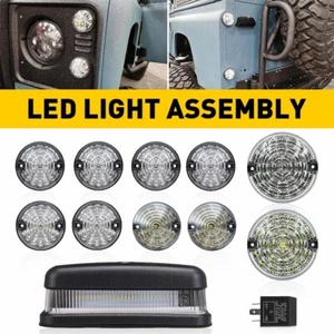 FOR 90/110 LAND ROVER DEFENDER 11PCS LAMP LED DELUXE CLEAR UPGRADE FOG LIGHT KIT - Picture 1 of 11