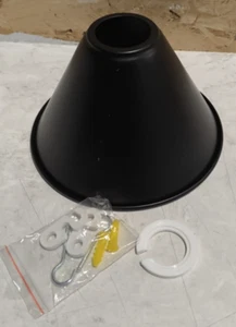 Plafoniera vintage retrò, spazzolata lunga rustica a forma di cono nero - Foto 1 di 9