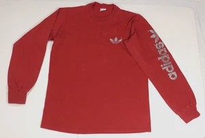 Camiseta Adidas Trifolio De Colección Años 80 Manga Larga Mediana Rojo Arándano Spellout EE. UU. - Imagen 1 de 18