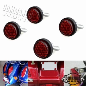 4Pcs Number Plate Reflectors For Harley Dyna Softail Touring Sportster Road King - Bild 1 von 8