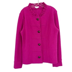 Charter Club Pink Merino Wool Jacket Military Band Jacket Style - Size XL - Picture 1 of 3