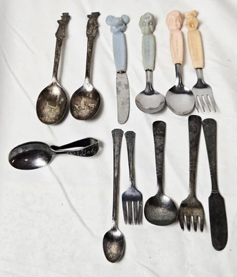 12 винтажных коллекционных ложек вилочный нож лот товаров Disney Campbells Yogi Huckleberry  - Изображение 1 из 4