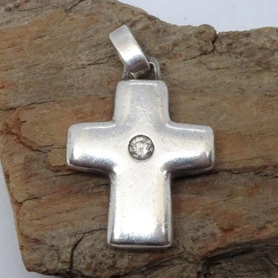 Colgante Cruz Diamante Plata Esterlina James Avery Retirado - Muy Escaso Foto 1 de 4