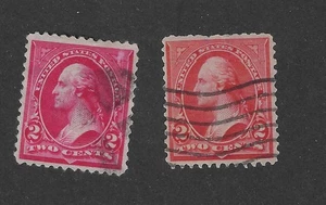 USA # 267 - 279b , 2 Cent karminrot und rot, 1895-99, ss+ - Bild 1 von 1