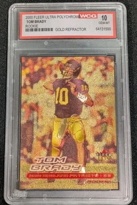 2000 Fleer Ultra Polychrome TOM BRADY ДЕБЮТАНТ ЗОЛОТОЙ ПЕРЕЛИВАЮЩИЙСЯ WCG 10 GEM MT RC - Изображение 1 из 4