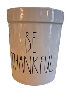 Rae Dunn BE THANKFUL Thanksgiving Utensil Crock Holder Orange Letters - Picture 1 of 4