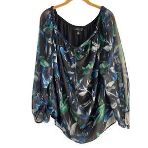 White House Black Market Size L Off-the-Shoulder Metallic Cross-Neck Blouse - Picture 1 of 7