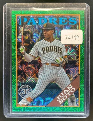 2023 Topps Update Juan Soto 1988 Baseball 35th Chrome Refractor Green #52/99 - Image 1 of 2