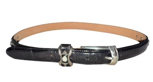 Brighton Damen M 30" Lilie Blume 3/4" schwarz Kroko-Muster Ledergürtel B30203 B - Bild 1 von 7