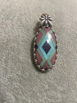 Precioso potenciador Carolyn Pollack American West Multi piedras preciosas azul verde rosa Foto 1 de 4