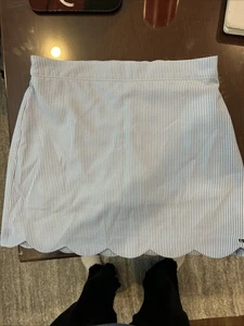 Vineyard Vines Seersucker Stripe Skort Scalloped Hem Girls Large - Picture 1 of 3