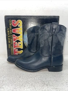 New Youth Grey Texas Brand Cowboy Boots. 3205 4 D. 22-59 - Picture 1 of 8